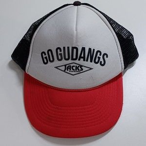 Vintage Jacks Surfboards Adjustable Snap back Trucker Cap Hat Red and Black